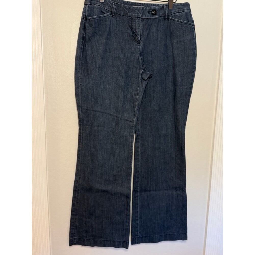 Ann Taylor Curvy Fit Low Rise Wide Leg Trouser Jeans Women’s Size 10 Dark Wash